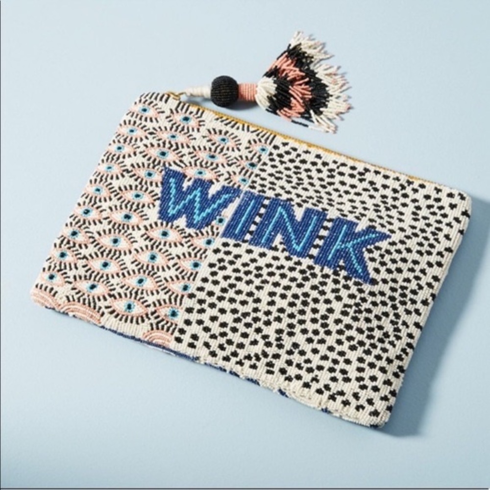 Anthropologie Beaded Wink Pouch